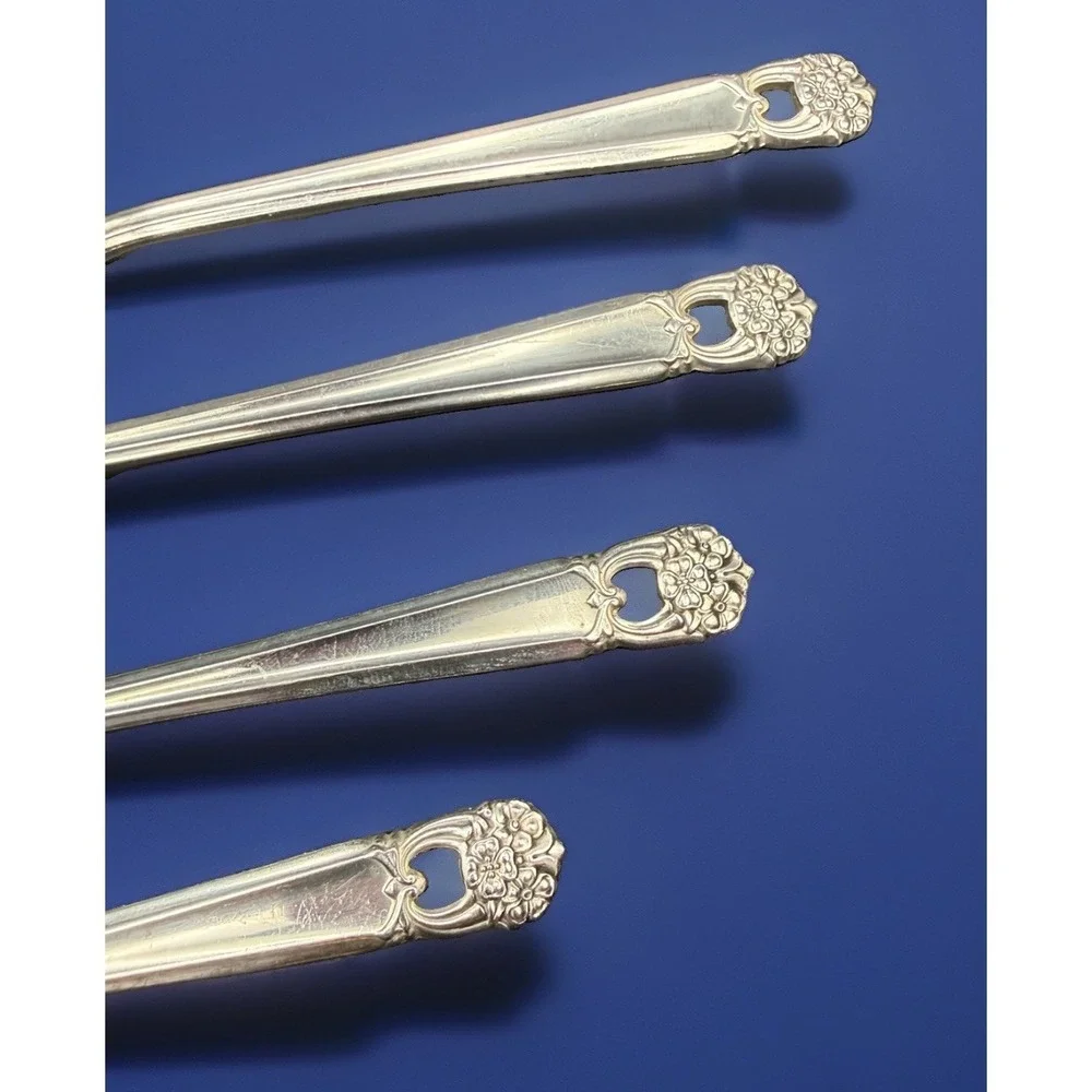 VTG 1847 Rogers Bros ETERNALLY YOURS Salad Forks Set of 4 Silverplate 6.75